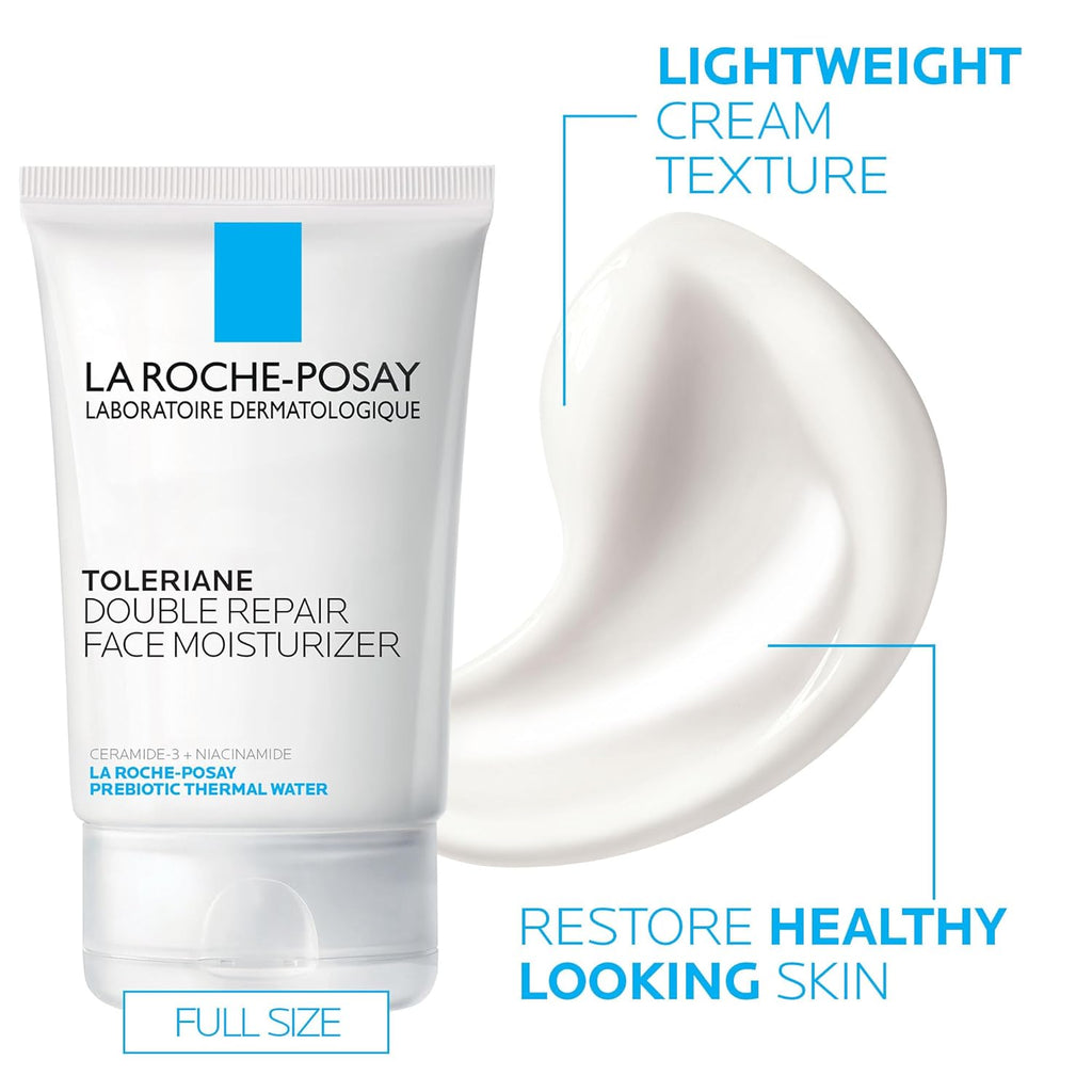 Toleraine Skin Care Set, Double Repair Face Moisturizer 100Ml & Purifying Foaming Facial Cleanser 50Ml, Oil Free Moisturizer & Face Wash for Oily Skin, Formulated with Niacinamide
